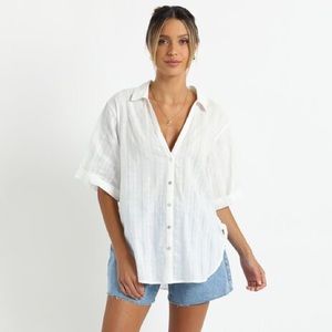 SHOWPO LOVE NO MORE SHIRT IN WHITE NWT